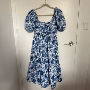 Abercrombie & Fitch Blue Floral Midi Dress
